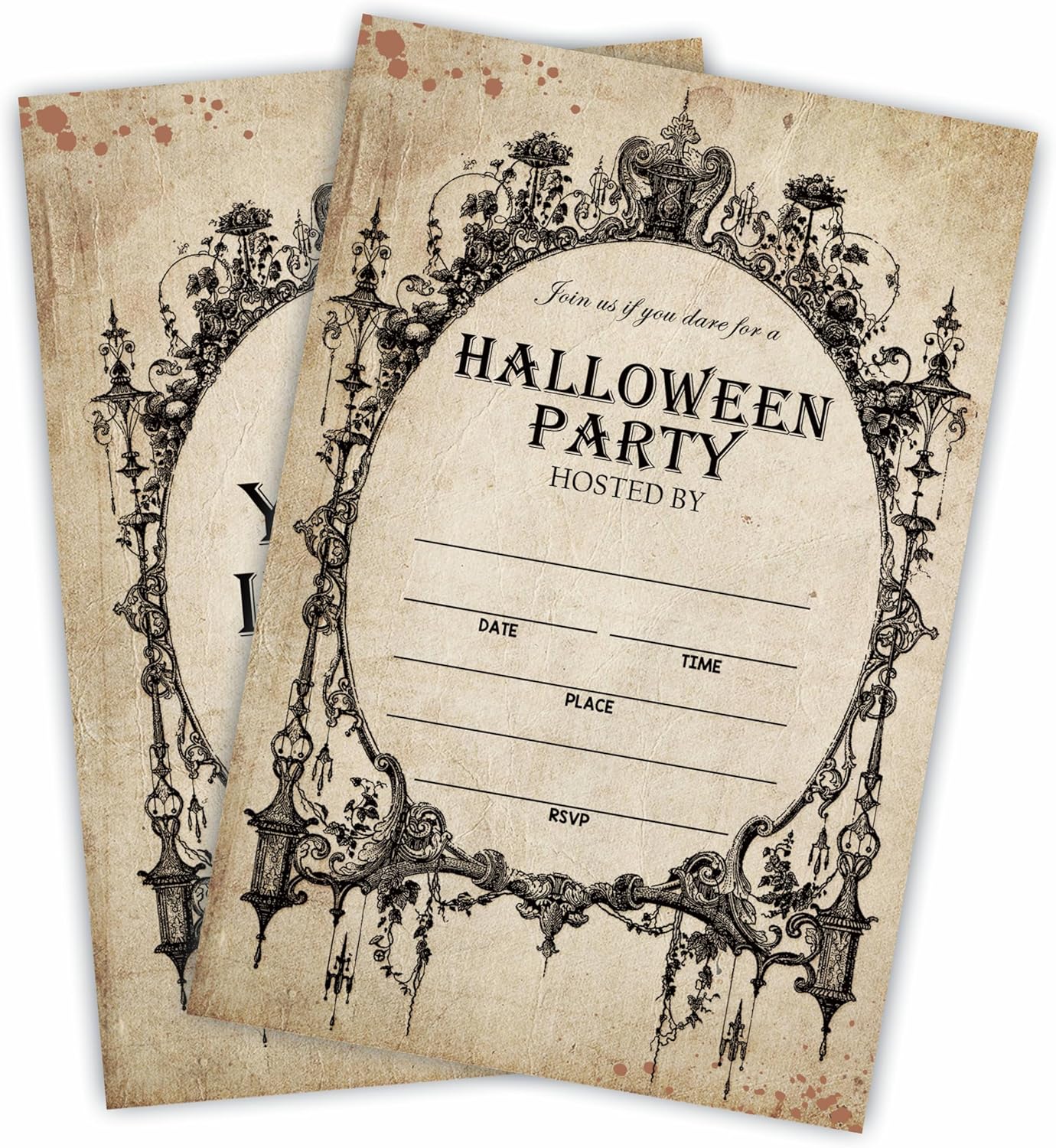 Halloween Party Invitation Cards 20 Pcs Retro Gothic Design