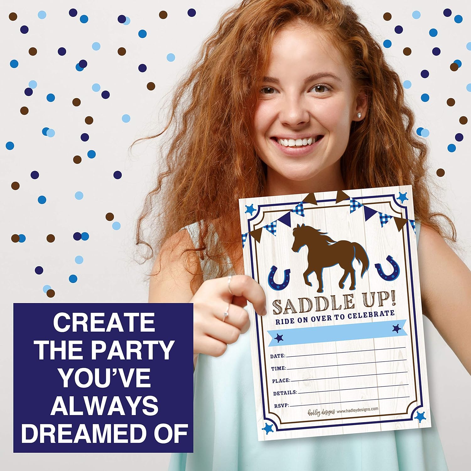 Hadley Designs Pony Barn Birthday Invite Card