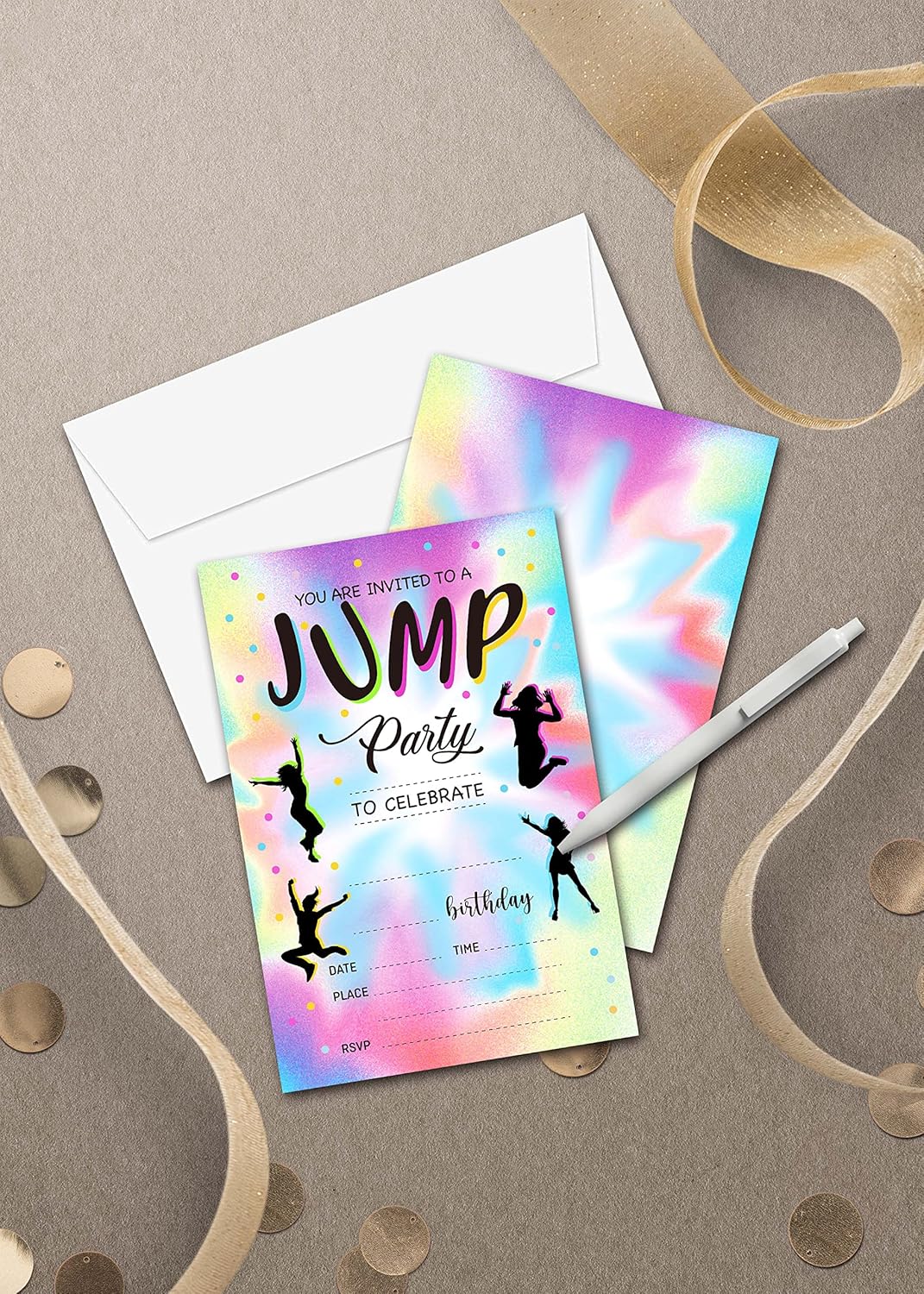 Trampoline Jump Birthday Party Invitations 20 Cards With Envelopes