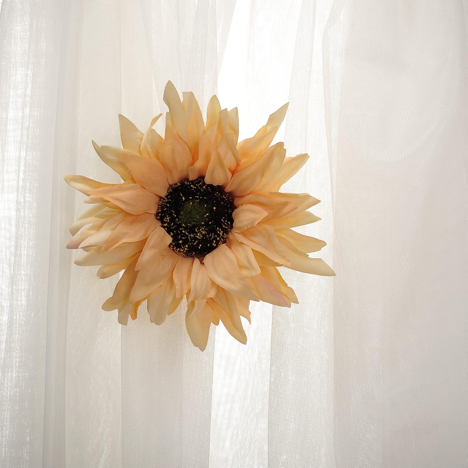 SUQ I OME 2 Pack Light Yellow Sunflower Curtain Clips