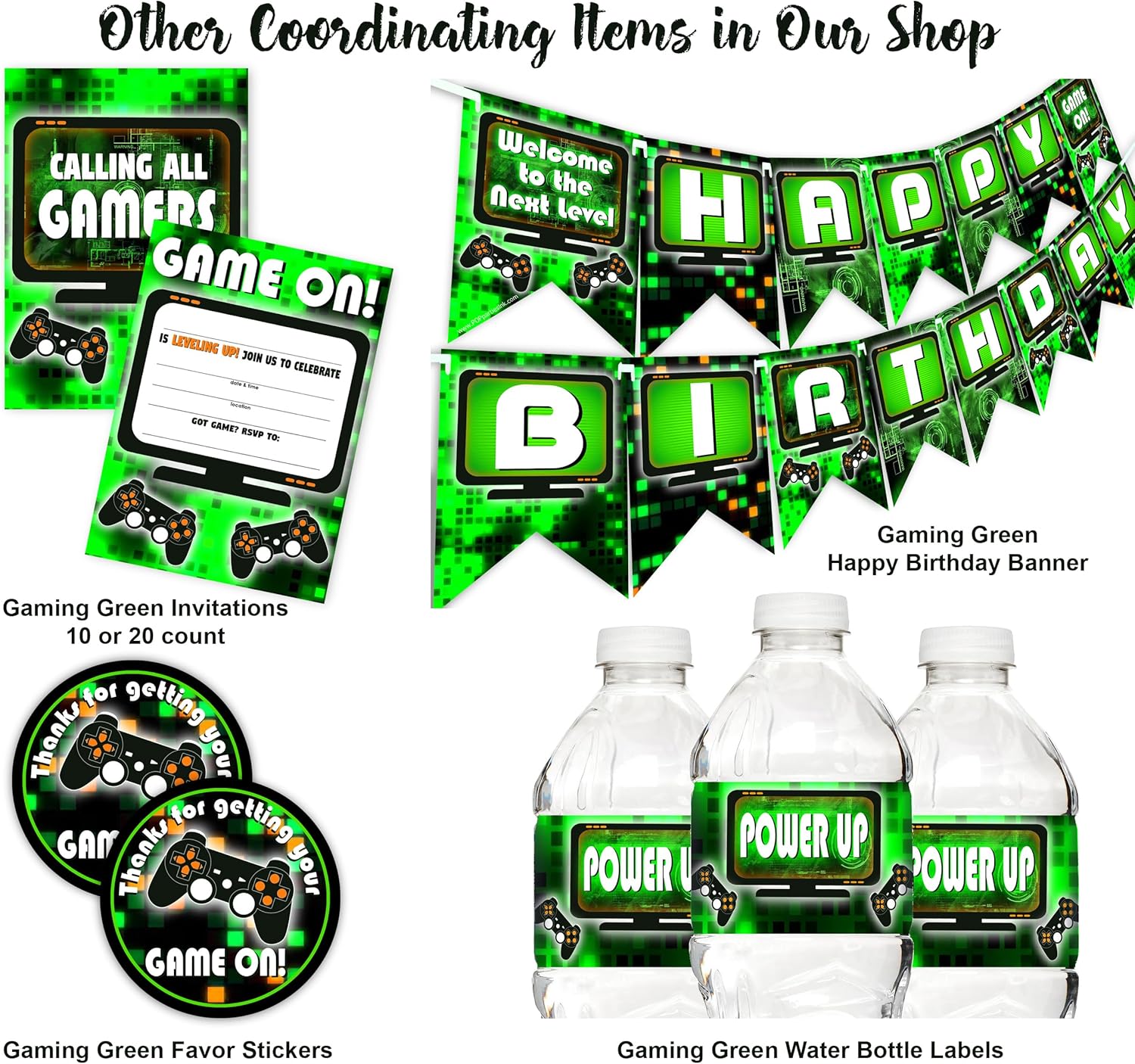 Gaming Battle Party Invitations 20ct Double Sided