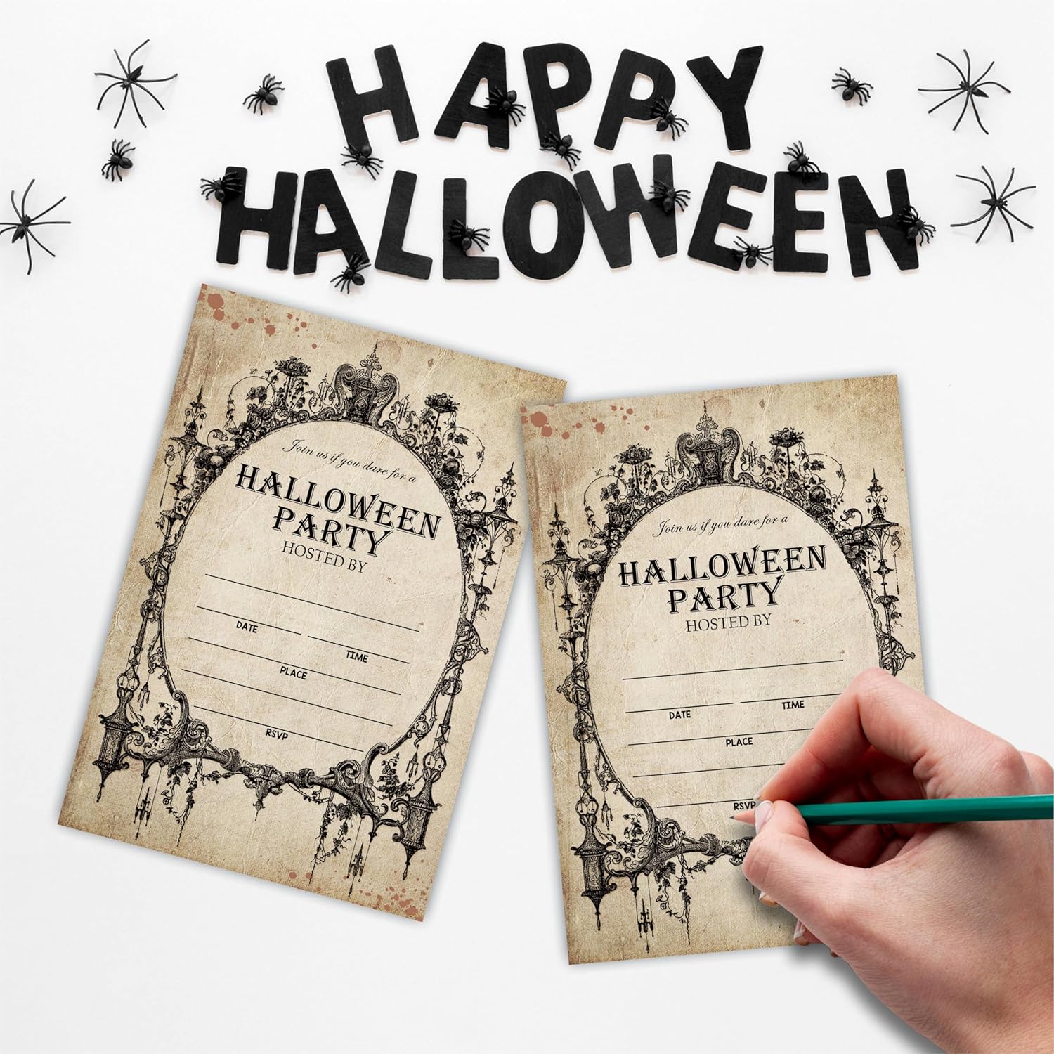 Halloween Party Invitation Cards 20 Pcs Retro Gothic Design