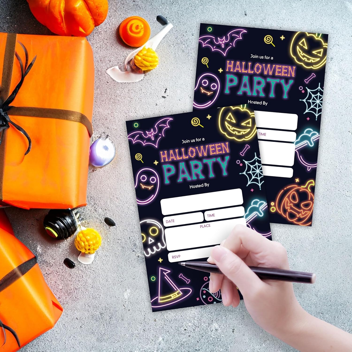 25 Halloween Party Invitation Cards with Envelopes