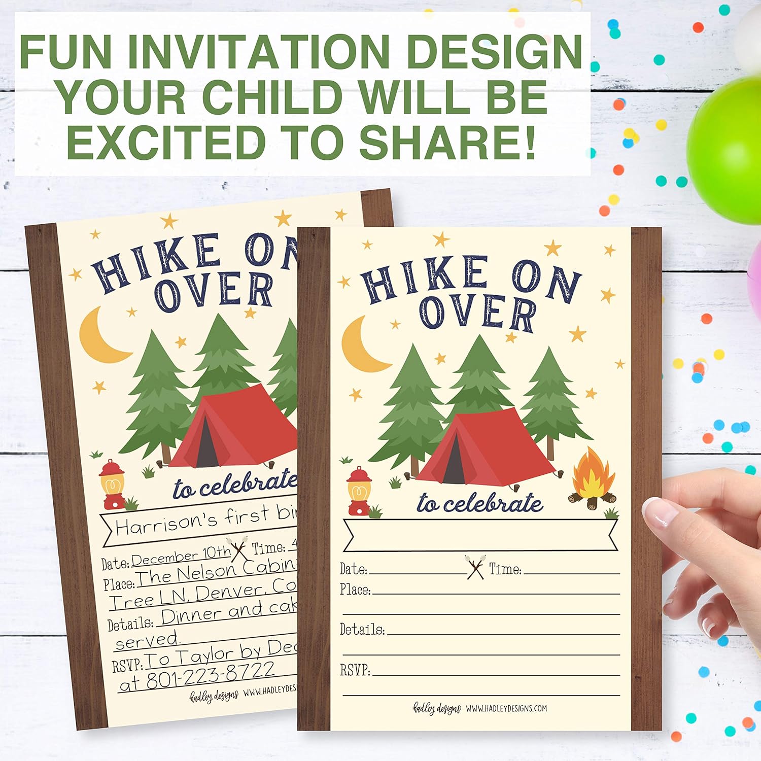 Hadley Designs 25 Camping Birthday Invitations