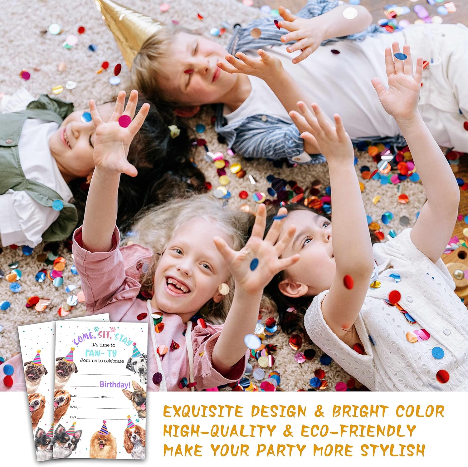 Foosproea Dog Birthday Invites 20 Pack with Envelopes