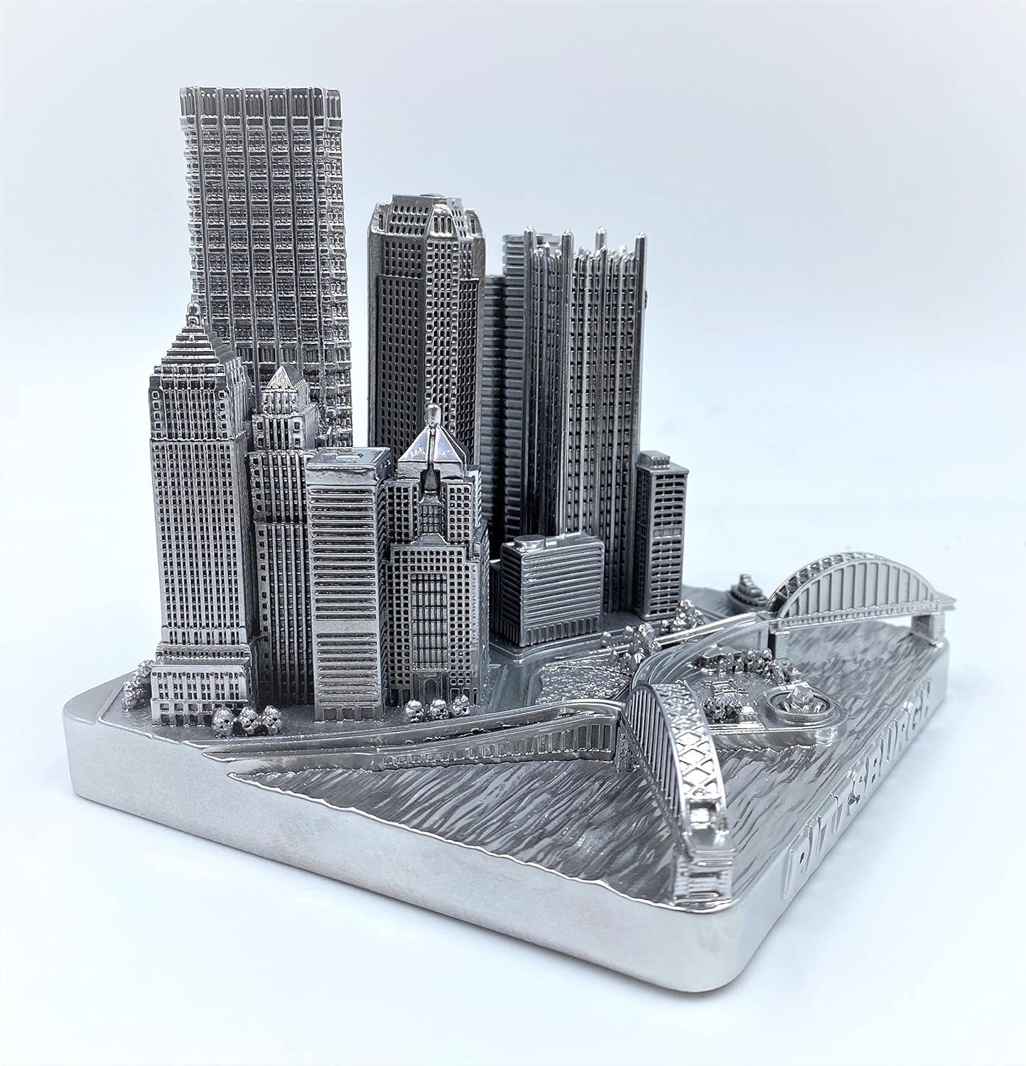 Pittsburgh 3D City Famous Building Model Statue Silver 4 Inch