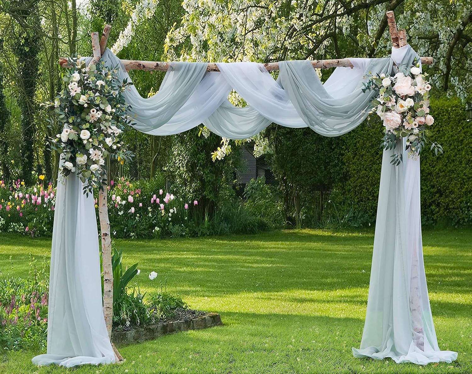 LinenZone Silver Window Scarf Valance 288 Inch