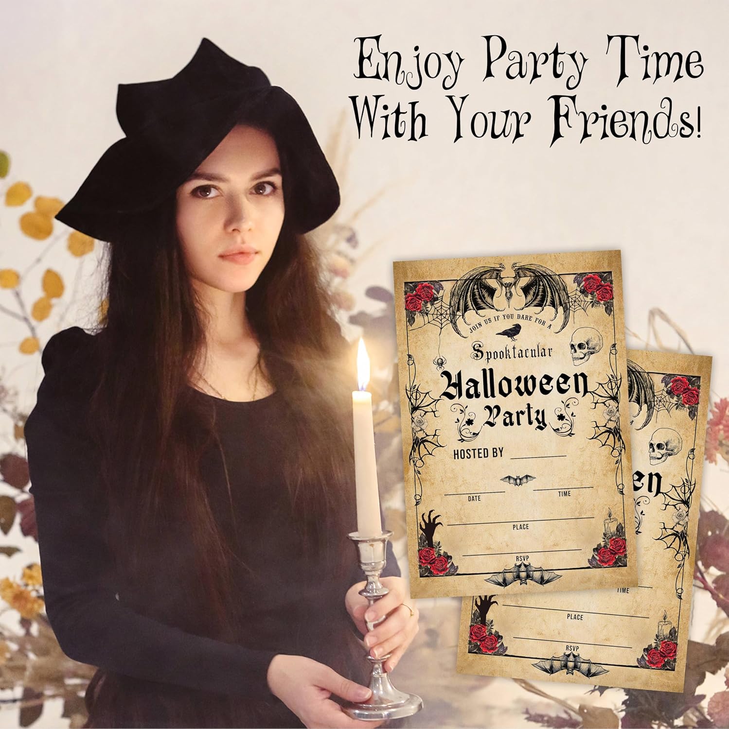 Spooktacular Halloween Party Invitations - 25 Retro Design With Envelopes