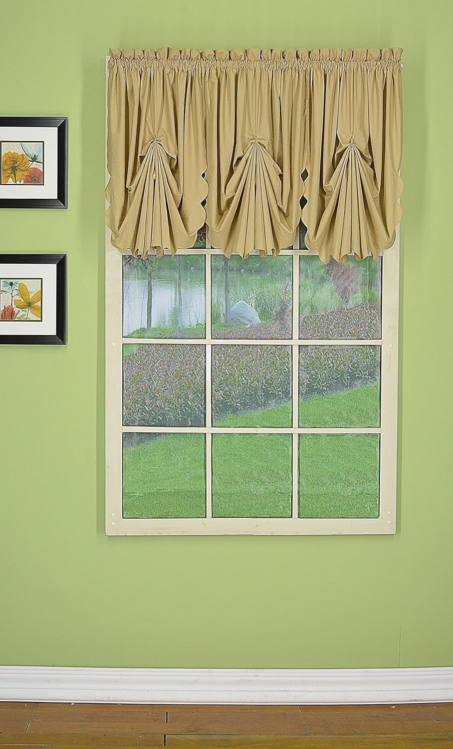 Todays Curtain Orleans Scallop Curtain Linen Fan Insert 30x40 Linen