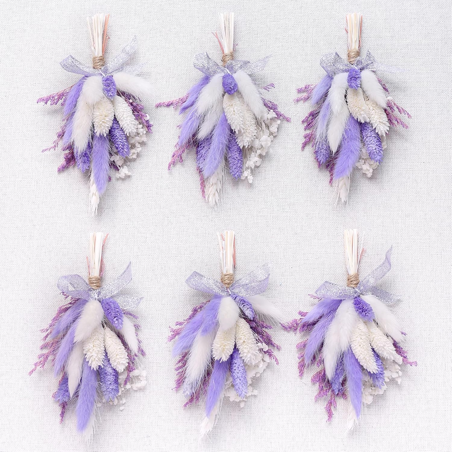 Purple Mini Dried Flower Bouquet Pack of 6