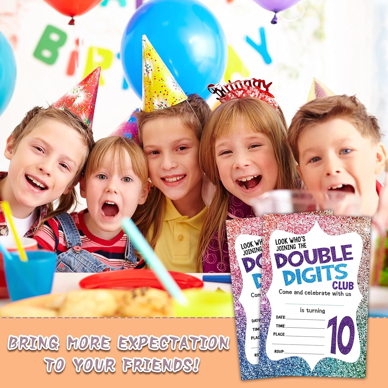 10th Birthday Invitations 20 Count with Envelopes