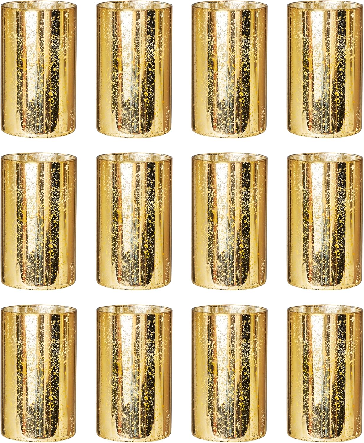 Gold Cylinder Vase Set of 12 for Centerpieces