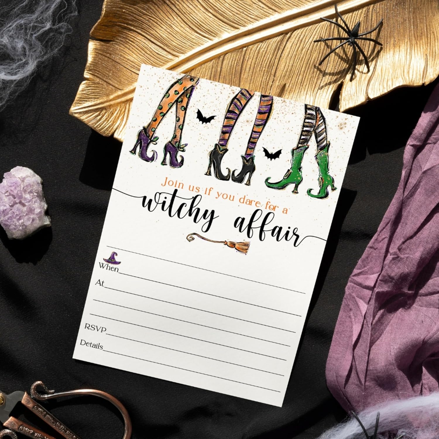 Witchy Fun Invitations with Envelopes - 25 Pack