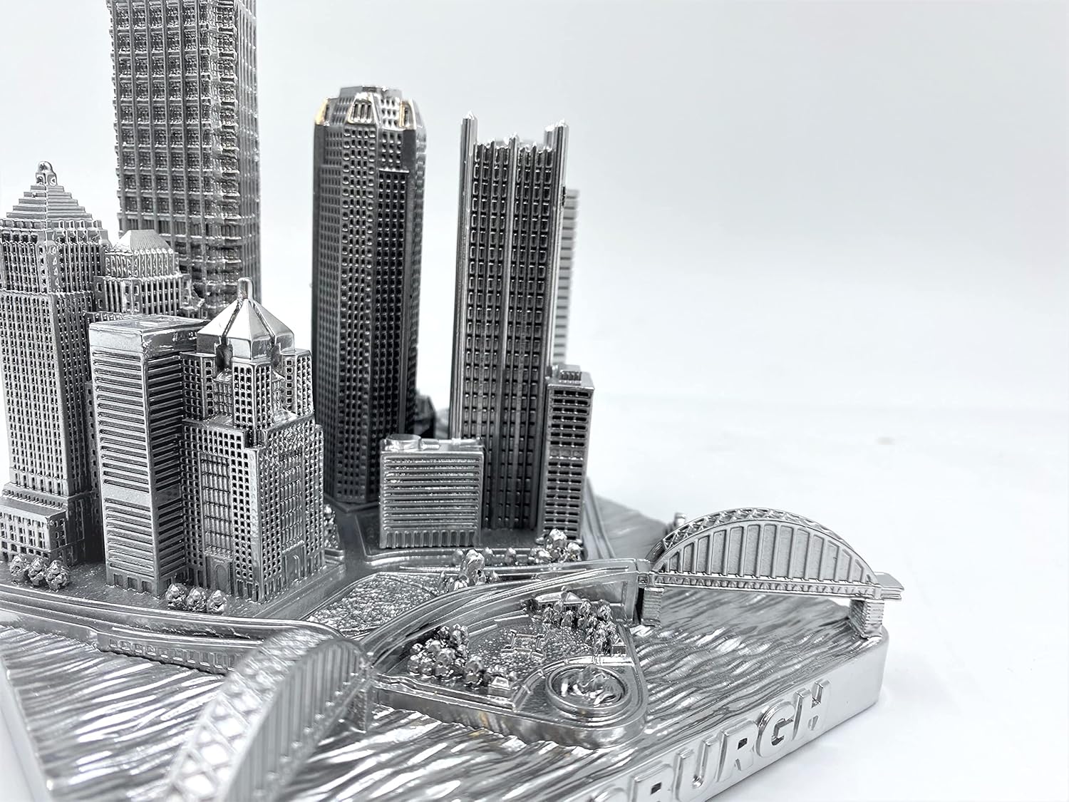 Pittsburgh 3D City Famous Building Model Statue Silver 4 Inch
