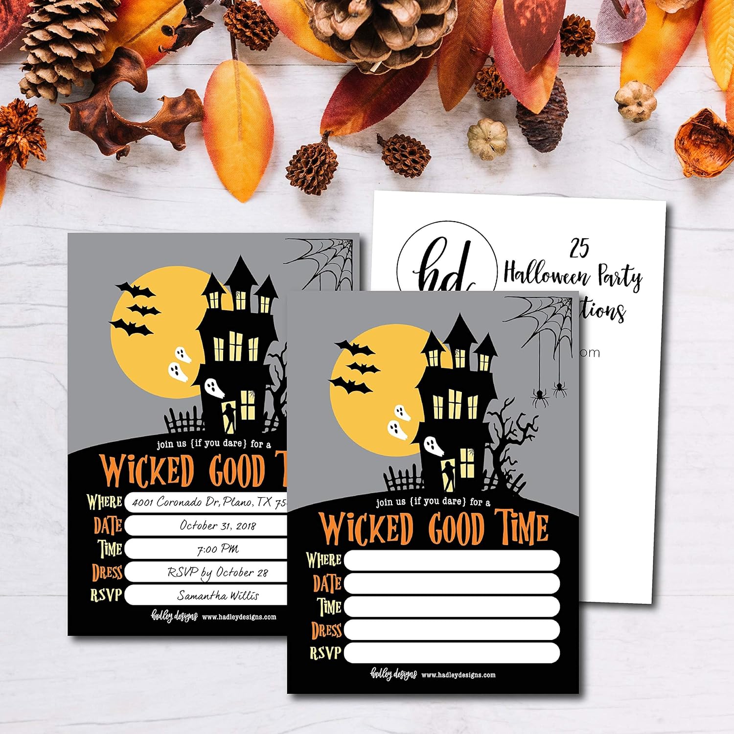 Hadley Designs Halloween Party Invites for Kids and Adults