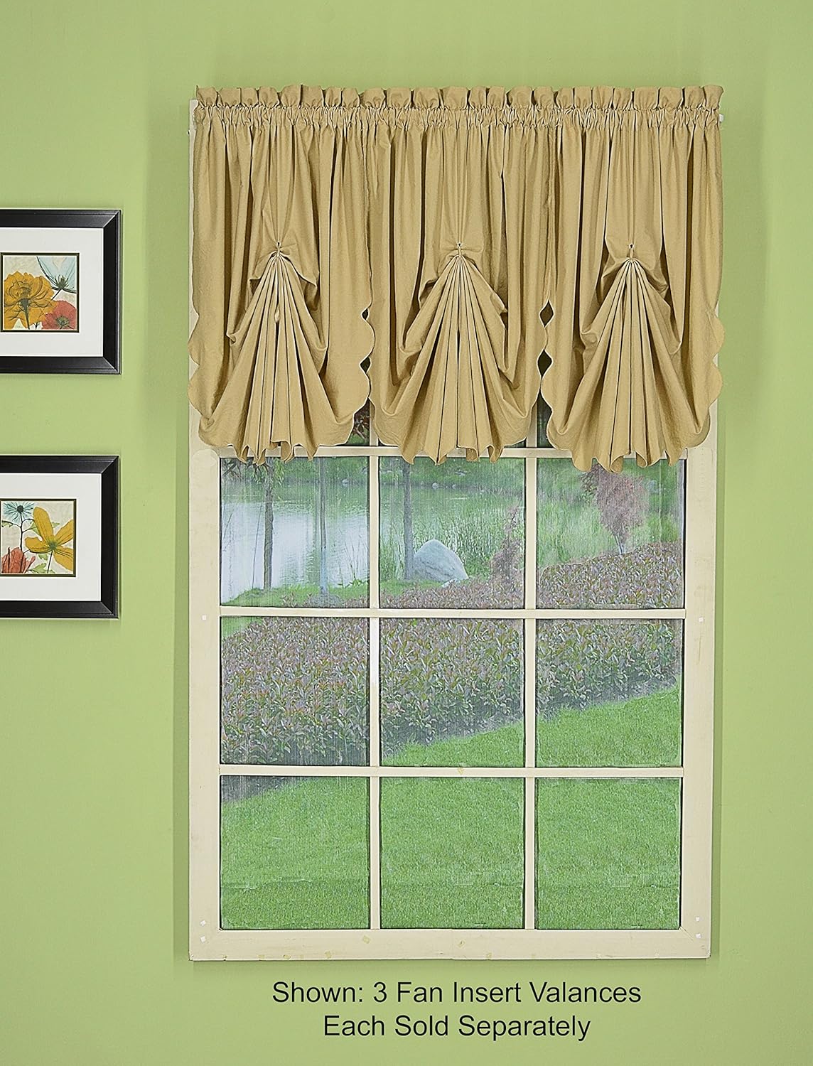 Todays Curtain Orleans Scallop Curtain Linen Fan Insert 30x40 Linen