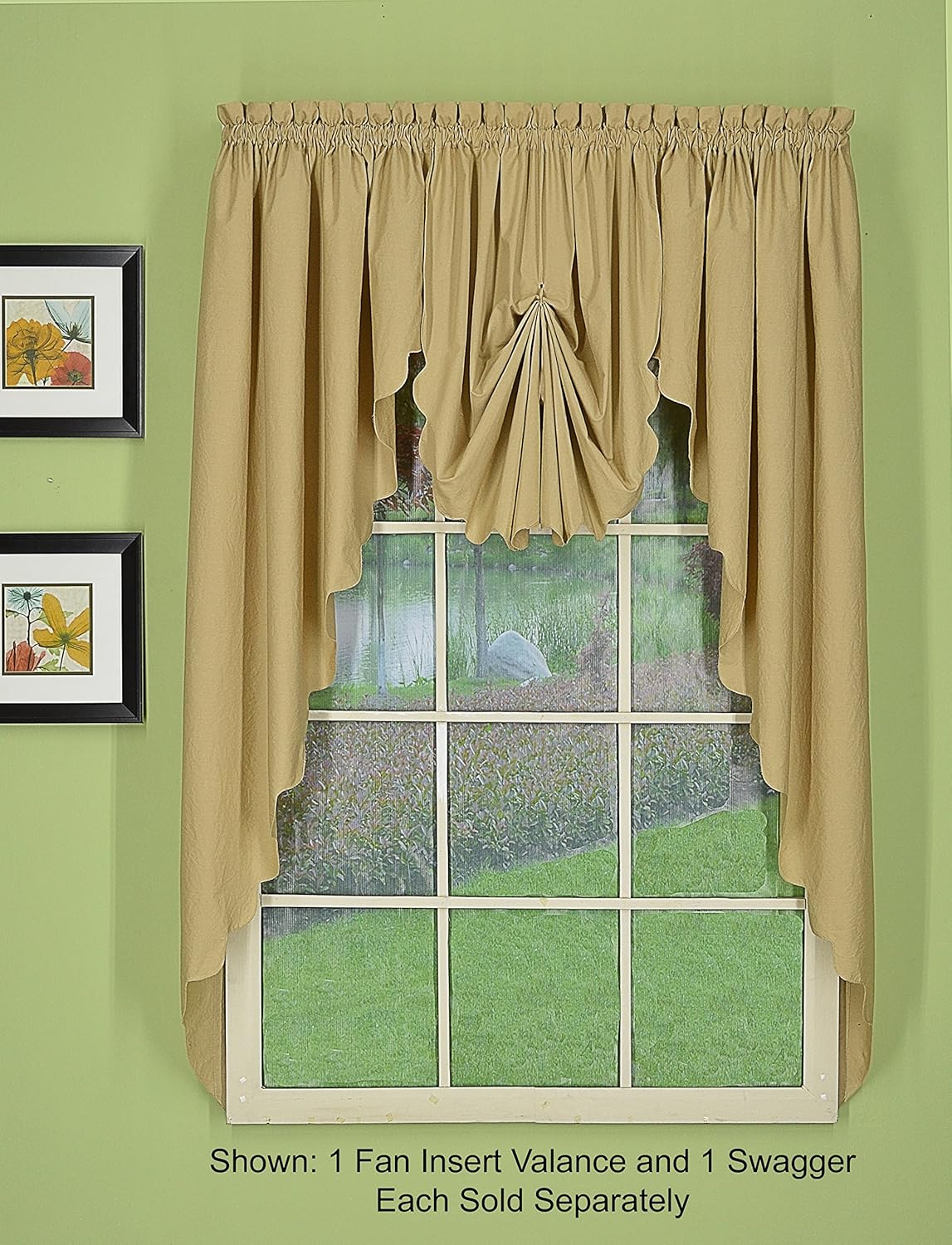 Todays Curtain Orleans Scallop Curtain Linen Fan Insert 30x40 Linen